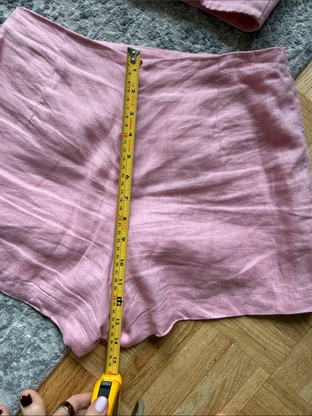 Reformation Sz 4 France Linen Two Piece Pink Mini Skort and Crop Top set - Picture 10 of 16